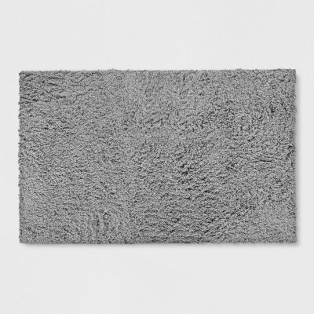 2'6"x3'10" Washable Plush Shag Accent Rug Gray - Room Essentials